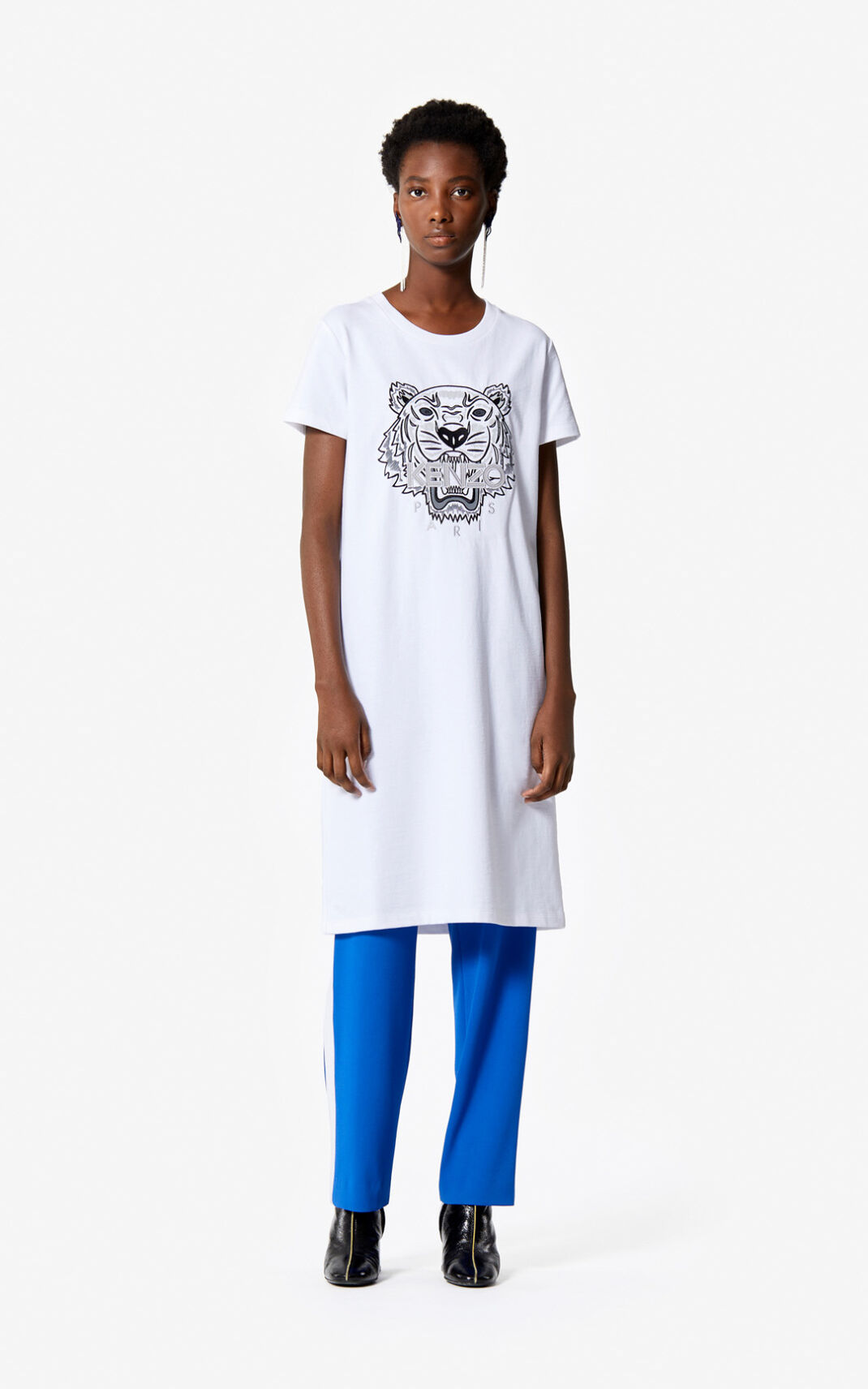 Kenzo Tiger t shirt Haljine Ženske - Bijele - Hrvatska EHSOLM409